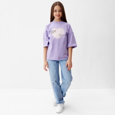 T -shirt Children's Minaku Lavender color, height 128 cm-1