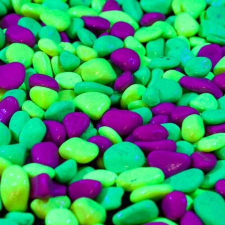 Decorative pebbles, fluorescent mix: lemon, green, purple, 800 g, fr. 8-12 mm-5