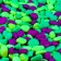 Decorative pebbles, fluorescent mix: lemon, green, purple, 800 g, fr. 8-12 mm