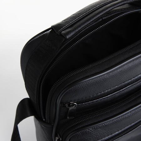 Male bag on lightning, long belt, black color-4