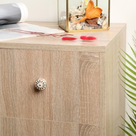 Handle button RK201, white, with a golden insert-3