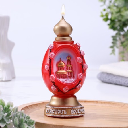 Decorative candle "Easter egg with the temple"