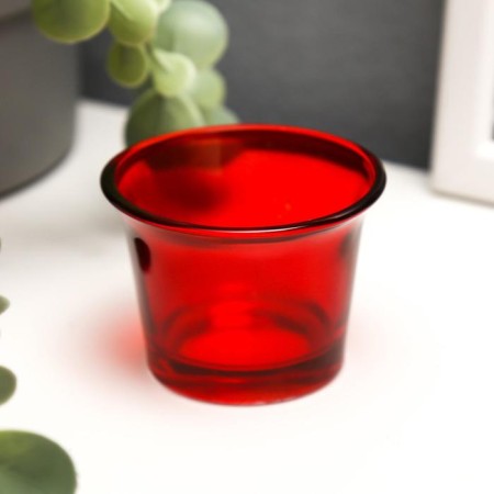 Glass of Glass "Gloss", red 4.7x6.2x6.2 cm-1