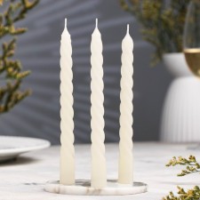 Set of candles of twisted, 1.5x 15 cm, 3 pieces, white blister