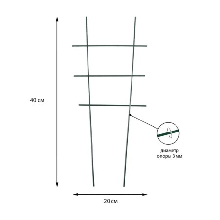 Shpalera, 40 × 20 × 0.3 cm, metal, green, "ladder"