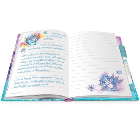 Notepad for Girls Nebulous Stars Iceana, on an elastic band, with a gel handle-3