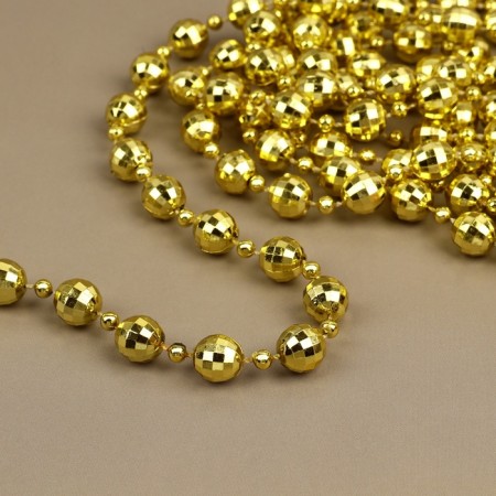 Beads on the threads "Disco Shar", 10/4 mm, 2 m, gold color-1