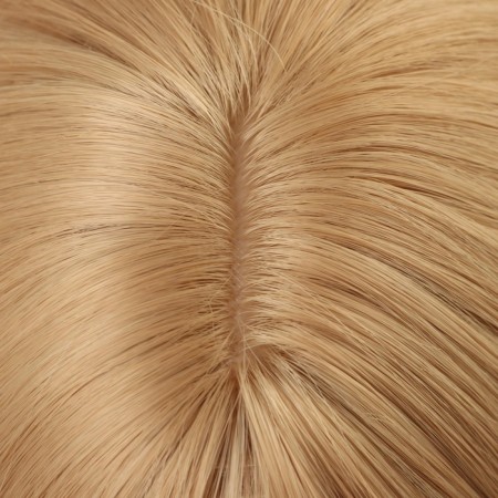 Artificial wig, with a bang, imitation of the skin, 60 cm, color blond-3