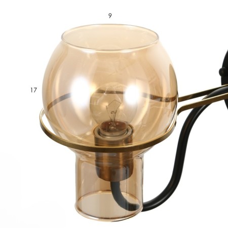 Sconces "Kagan" E27 40W Black 12x24x23 cm-3