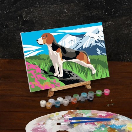Picture on numbers on canvas with a subframe of Bigl in the Mountains, 30x20 cm-1