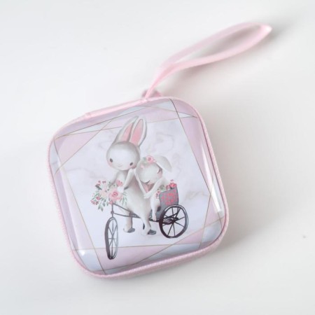 Board Metal on a zipper with a loop "bicycle on a bicycle" 6.5x6.5x3 cm-2
