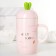 Ceramic mug with a lid and a spoon "carrots", 380 ml, white color