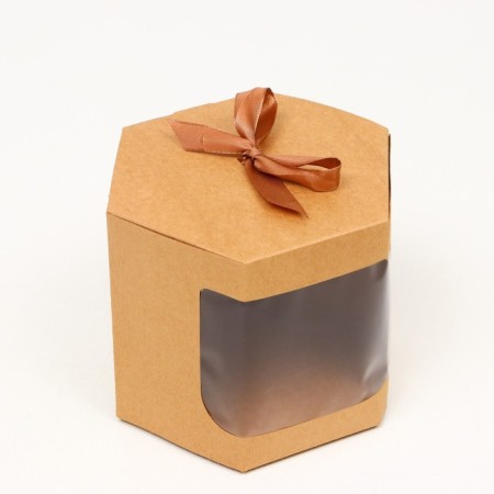The box is hexagonal, with a window, crafting, 13 x 13 x 13.5 cm-1