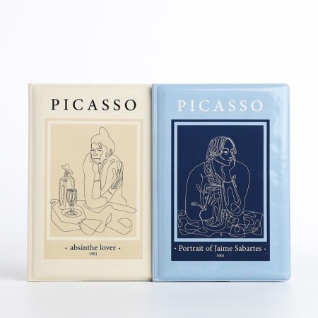 Gift set: 2 covers for passport, beige/blue color-1
