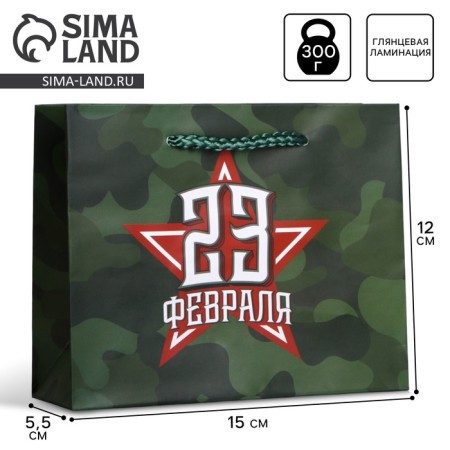 Gift Laminated horizontal package, packaging, “Happy holiday!”, S 15 x 12 x 5.5 cm