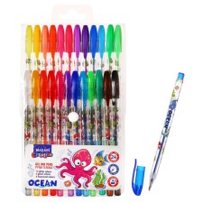 A set of gel pens 24 colors (12 with sparkles + 6 fluorescent + 6 pastel) Mazari 