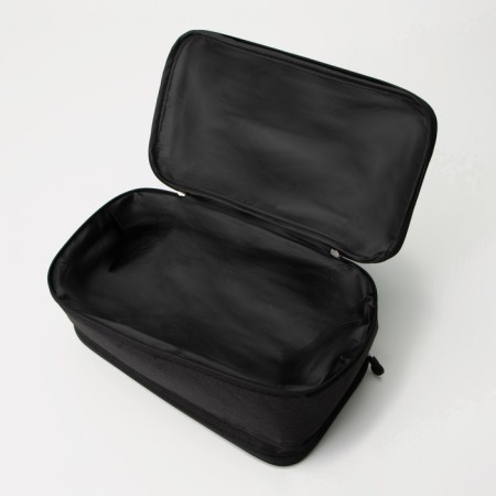 Cosmetic bag, 3 parts on zippers, black color-5