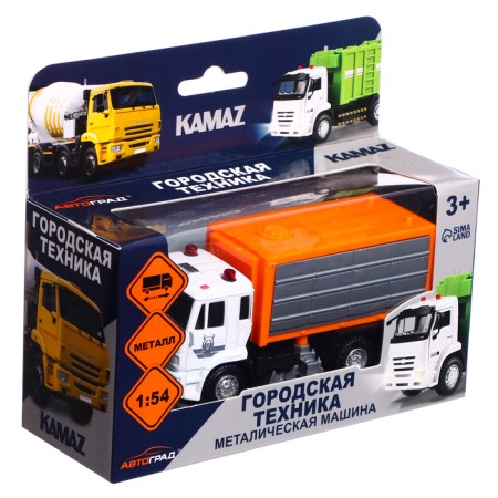 Metal truck "KAMAZ. Garbage truck ", 1:54, inertial-5