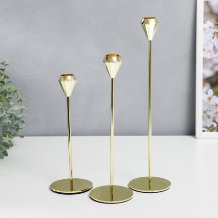 Climber Metal "Milan. City" set 3 pcs gold height 22; 26.5; 32 cm 32x8x8 cm-1