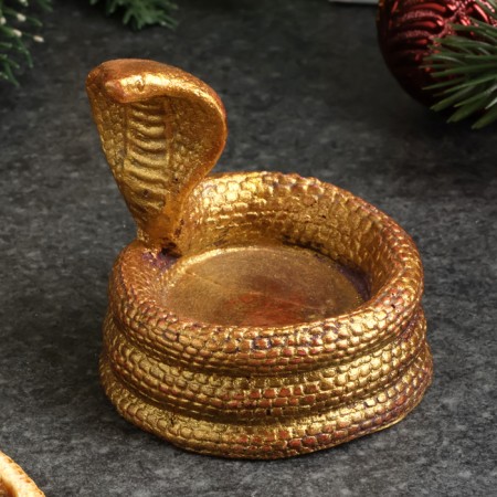 Snowstick "Snake of Cobra" burgundy with gilding, 8x5cm-3