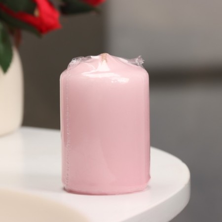 Candle - cylinder, 4 × 6 cm, 9 hours, light pink-2
