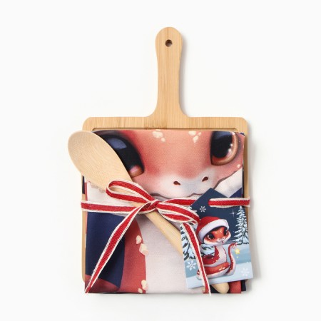 Set Gift Ethel "everything will come true": a towel 40x70 cm, a spoon of kitchen., Kuis board.-7