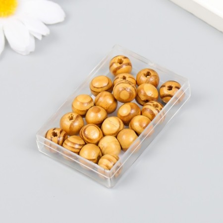 Beads for creativity, wood in the jar "Galls with natural gaps" set 22-24 pcs d = 1 cm-4