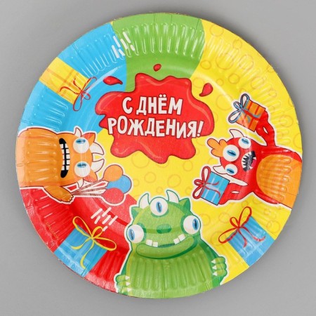 Disposable paper plate "Monster", 18 cm-1