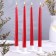 Antique candle, 2.3x 25 cm, 4 pcs, varnished, red metallic