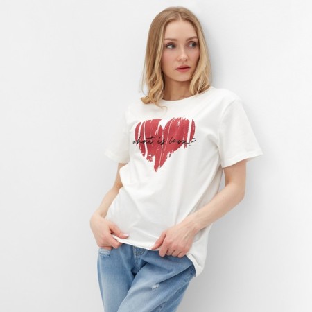 Female T -shirt, dairy color, size 52-3