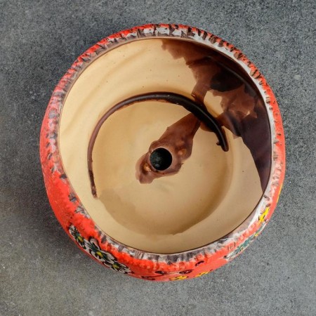 Pot "Branches" red, 13.5*13.5*5.5 cm-3