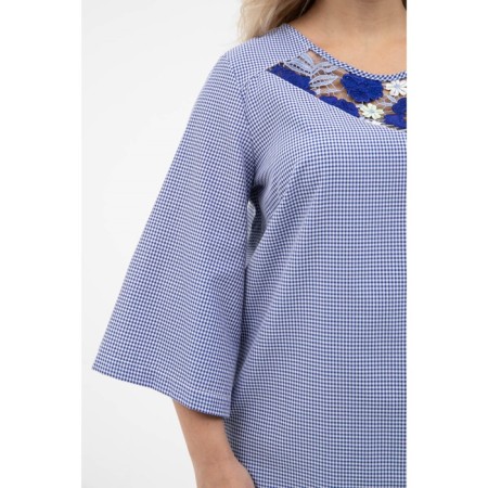 Female blouse, size 52, blue color-9