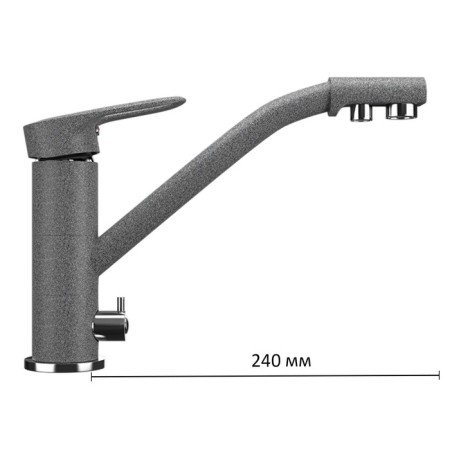 Kitchen mixer Ulgran u010-309, dark gray color