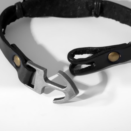 Male “Wing” bracelet, brown color with black silver, 21 cm-3