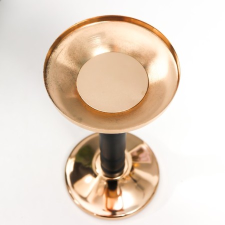 Summary Metal for 1 candle "Black Column" gold 18.5x9x9 cm-3