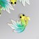 Decor for creativity plastic "Yellow fish with a green-blue tail" with gold 2.5x3 cm