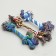 Cable toy "2 knots" large, 100 g, mix of flowers