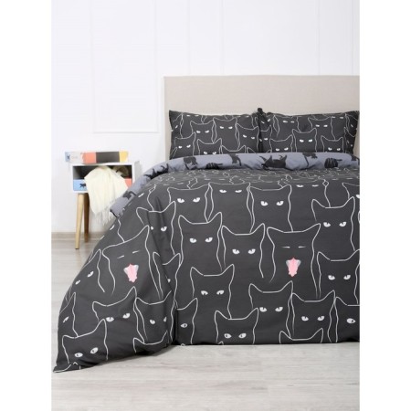 Bed linen 1.5 joint venture "Black cats", size 150x215 cm, 145x210 cm, 50x70 cm-2