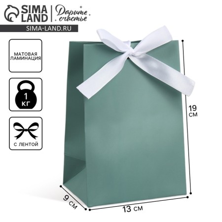 Gift package with tape, packaging, Tiffany, 13 x 19 x 9 cm-1