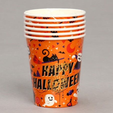 A glass of paper "Happy Halloween", in a set of 6 pcs.-3