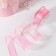 Kapron “wave” ribbon, with rainbow overflow, 38 mm, 9.1 ± 0.5 m, pink color