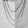 Beads "Elegance of pearls" 3 threads, golden white color in ferrous metal, 90cm