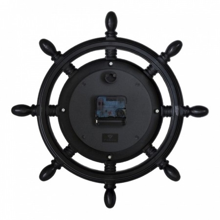 Watch Wall Interior "Speaker. Map" D-15 cm, silent, black with bronze-4