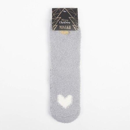 Women's terry socks minku, gray color, size 36-39 (23-25 ​​cm)-4
