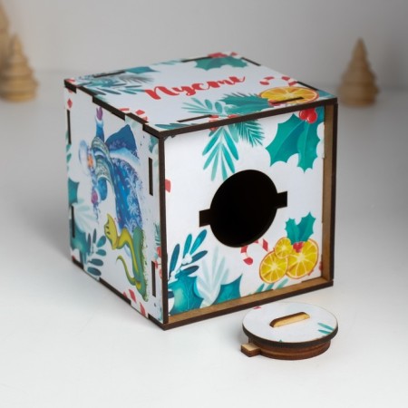 New Year's piggy bank Cube "Snake. Let the dreams come true" 10x10x10 cm-7