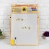 Double -sided Magnetic board on a stand, scores, clocks, numbers, letters, crayons, marker, sponge