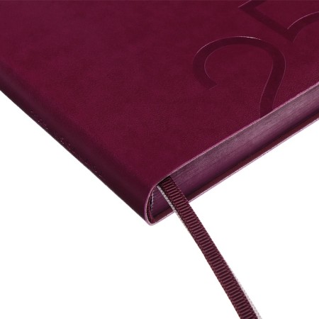 Dated 2025 diary, Escalada, A6+ 176 sheets, soft cover, artificial leather, pancake embossing, tinted block 70 g/m2, burgundy-3