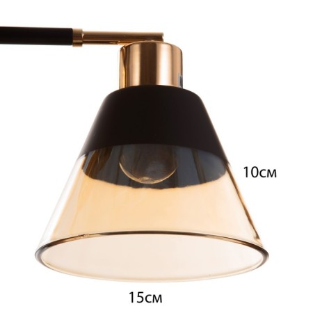 Causte "Alice" 2x60W E27 Black/gold 45x16x24cm-4