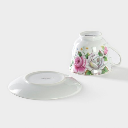 Tea couple ceramic shares “Tomic rose”, 2 items: a cup 250 ml, a saucer d = 14 cm-3
