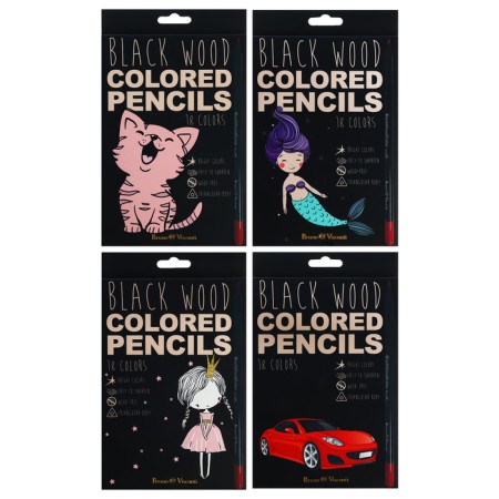 Pencils colored 18 colors Blackwoodcolor, plastic, three -sided, mix-5